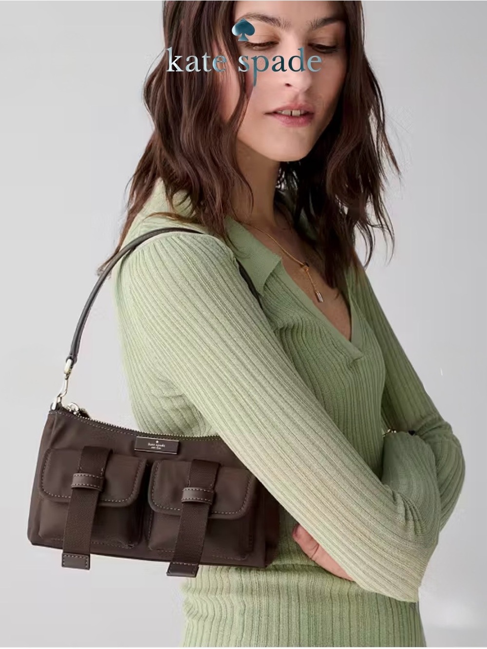 kate spade Carter Nylon Cargo Crossbody Bag Hot Fudge